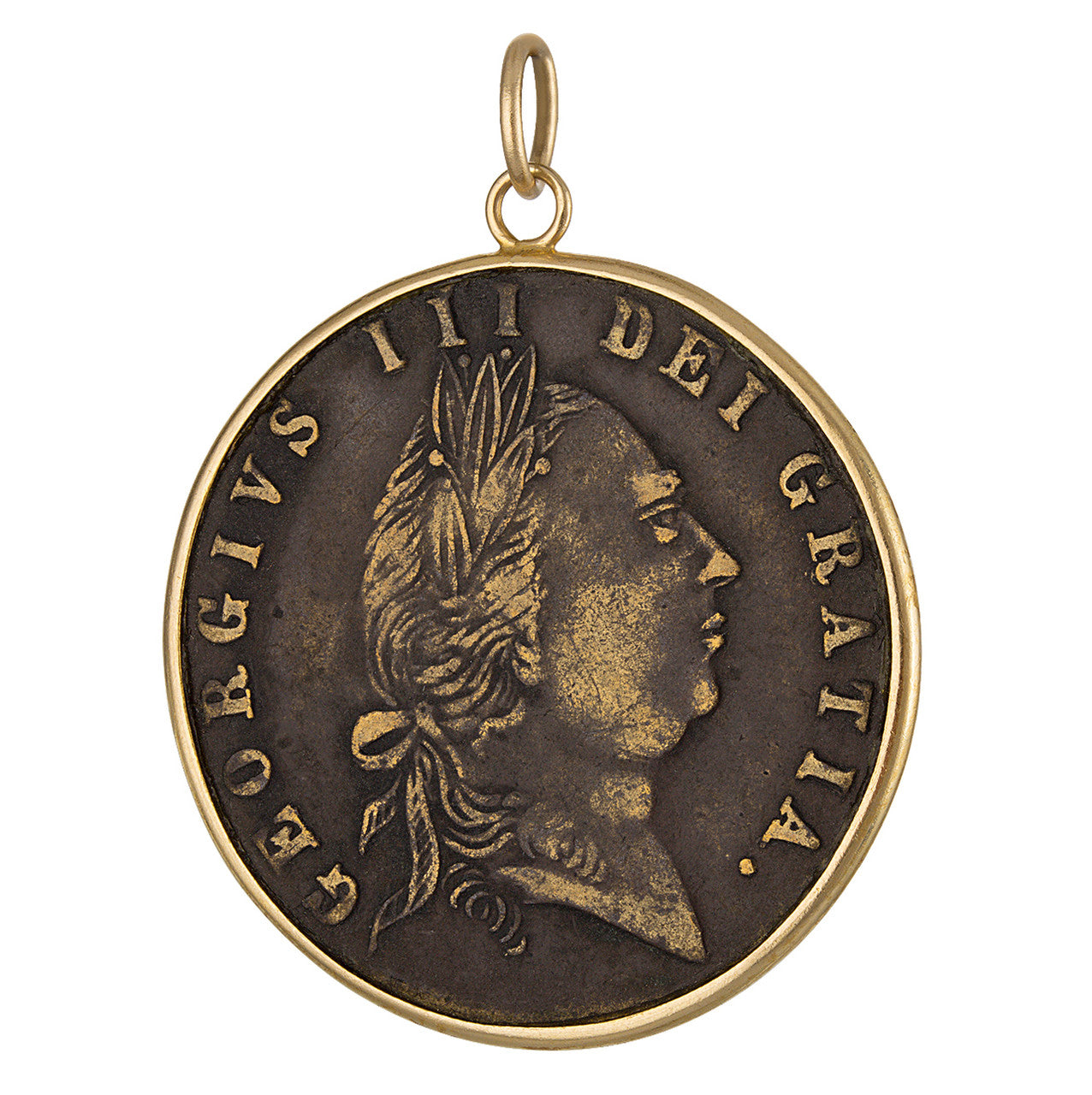 Vintage Georges III Coin 14k Gold Charm